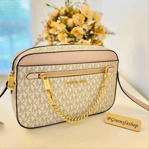 Michael kors purse Jet Set Large East/West Zip Chain crossbody bag new - Picture 1 of 11